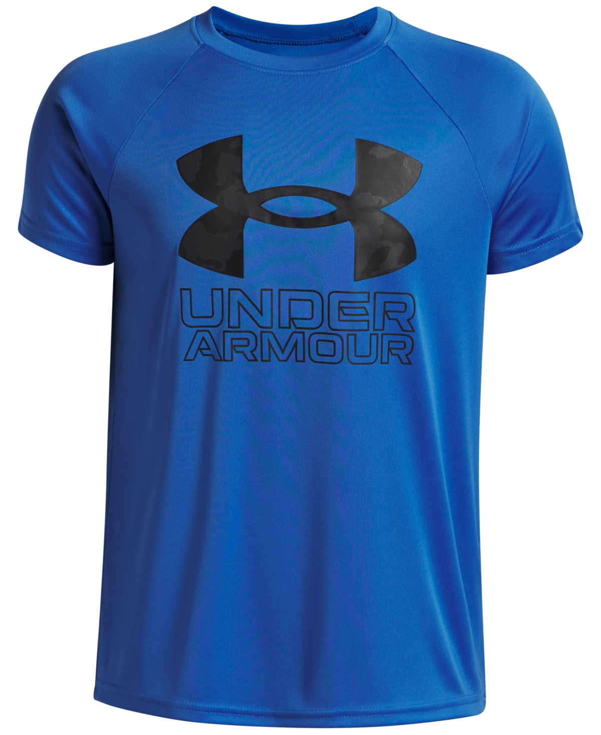 Under Armour Big Boys Tech Hybrid Print Logo Graphic Short-sleeve T-shirt In Blue