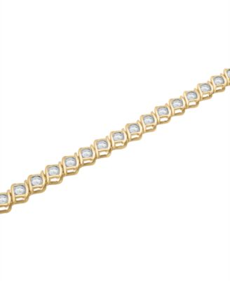 Diamond Swirl Link Tennis Bracelet (2 ct. t.w.) in 10k Gold, Exclusively at Macy's