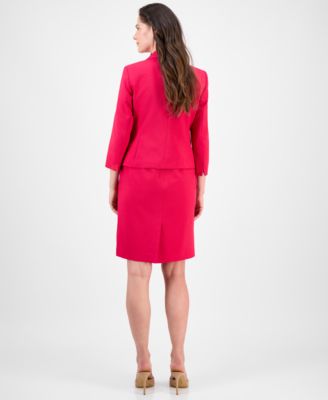 Women's Shawl-Collar Jacket & Sleeveless Dress Suit Set, Regular & Petite 