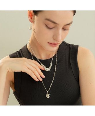 Sterling Silver Vivienne Statement Bouquet Chain Necklace