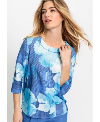 Women's Floral Rib Knit Jersey Top
