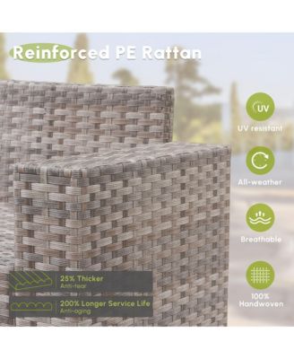 Patio Furniture Set,6 Piece Outdoor Sectional Sofa Couch Set,Patio Conversation Set with Modular Wicker Chairs,Widened Armrest,Side Table,Orange Red