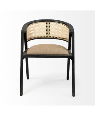 Open Back Linen Dining Arm Chair with Cushioned Seat for Home or Restaurant Use