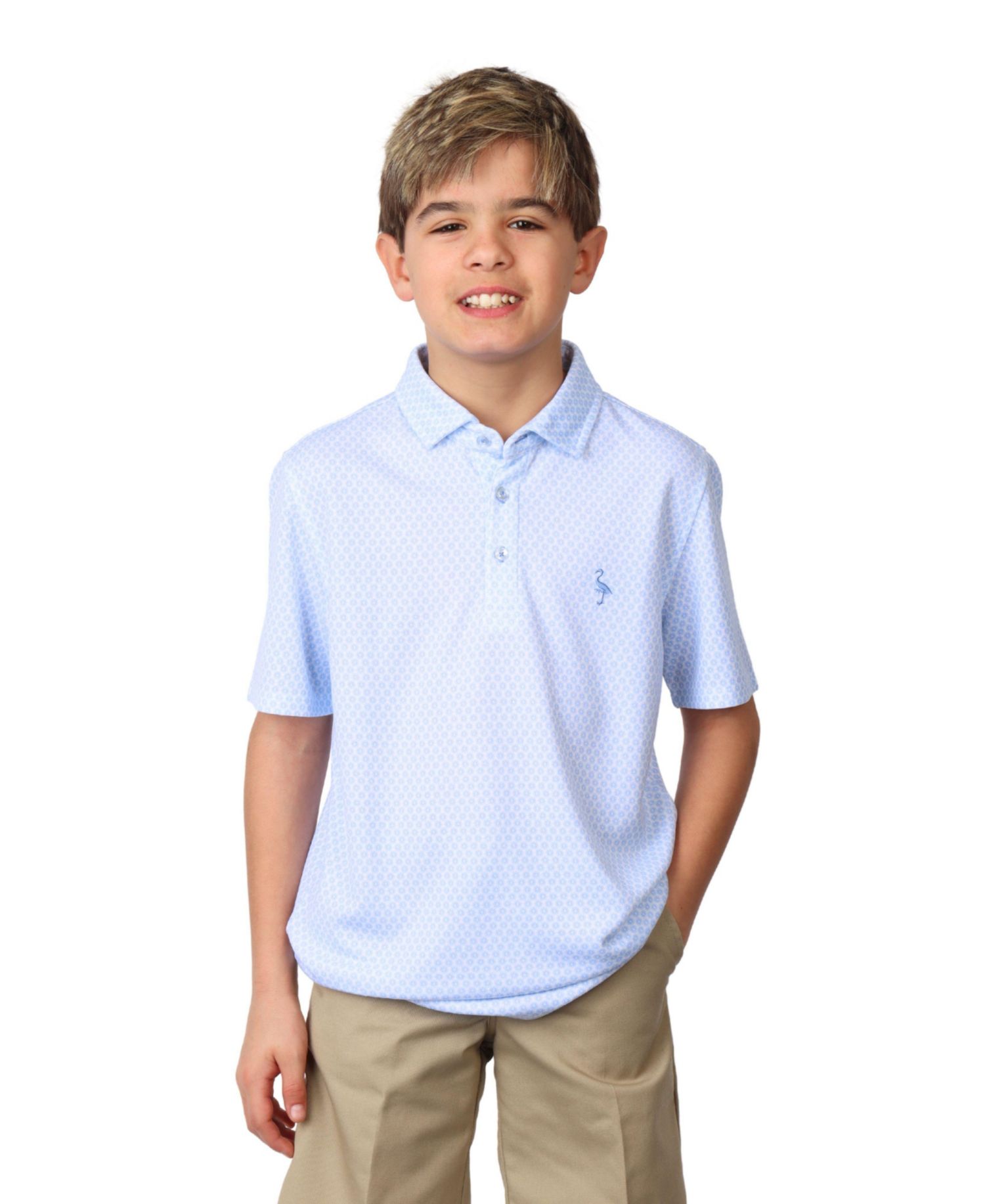 Boys Geo Floral Modal Polo Shirt - Comfortable and Stylish