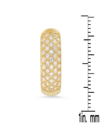 Women's Simulated Diamonds Rounded Huggie Earrings