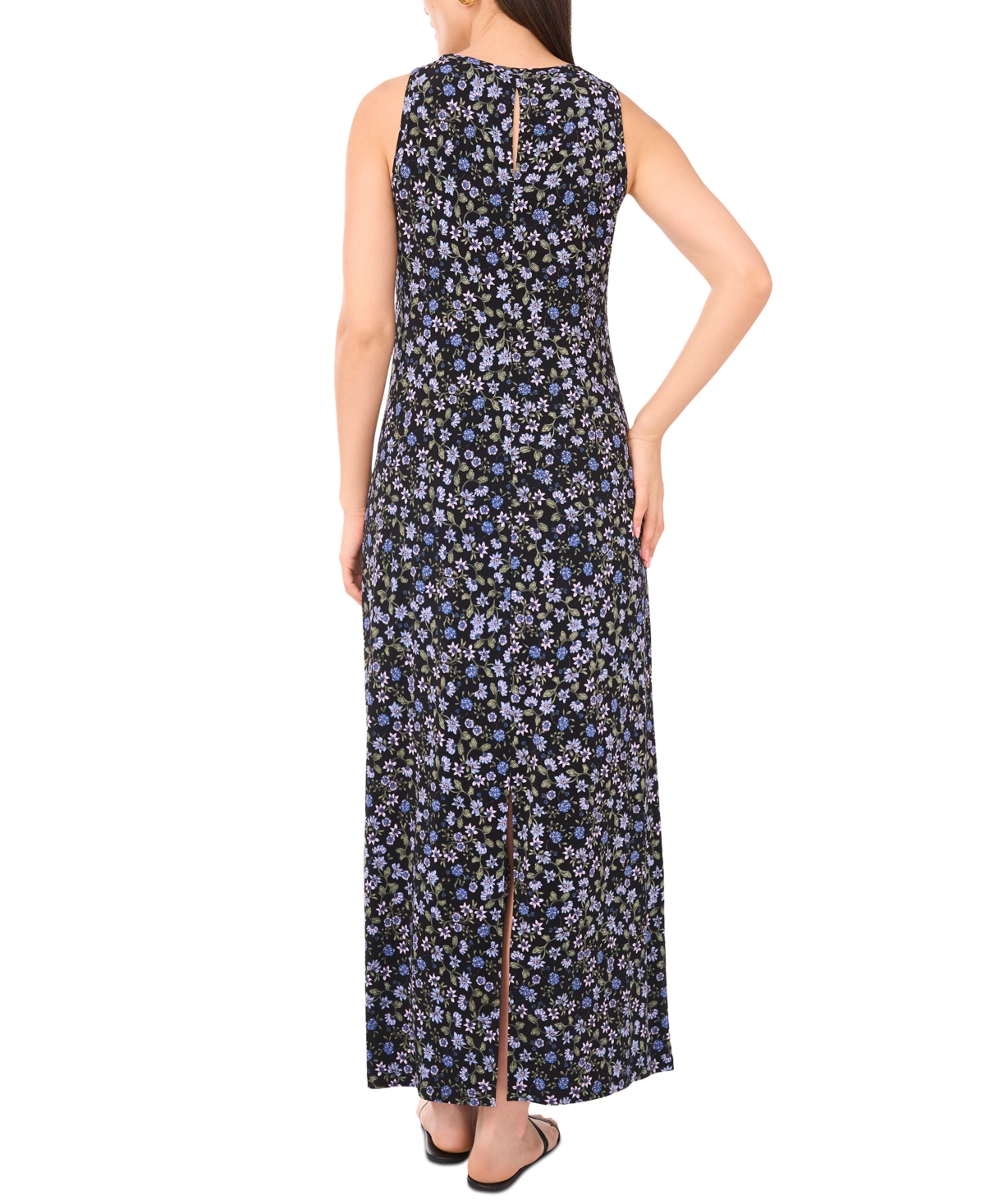 Shop Vince Camuto Women's Ditsy-print Sleeveless Maxi Dress