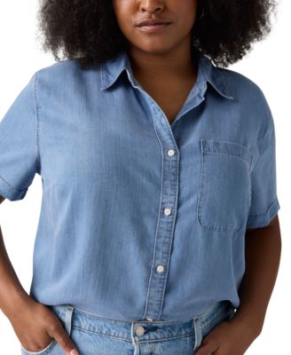 売れ筋商品|||リーバイス カットソー トップス レディース Plus Size Darlene Shirt Deep Depths Darlene Shirt (plus Size) - Medium Wash | Levi's® US