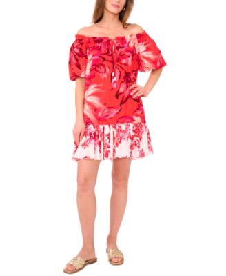 Vince Camuto - Women's Tie-Neck Off-The-Shoulder Dress