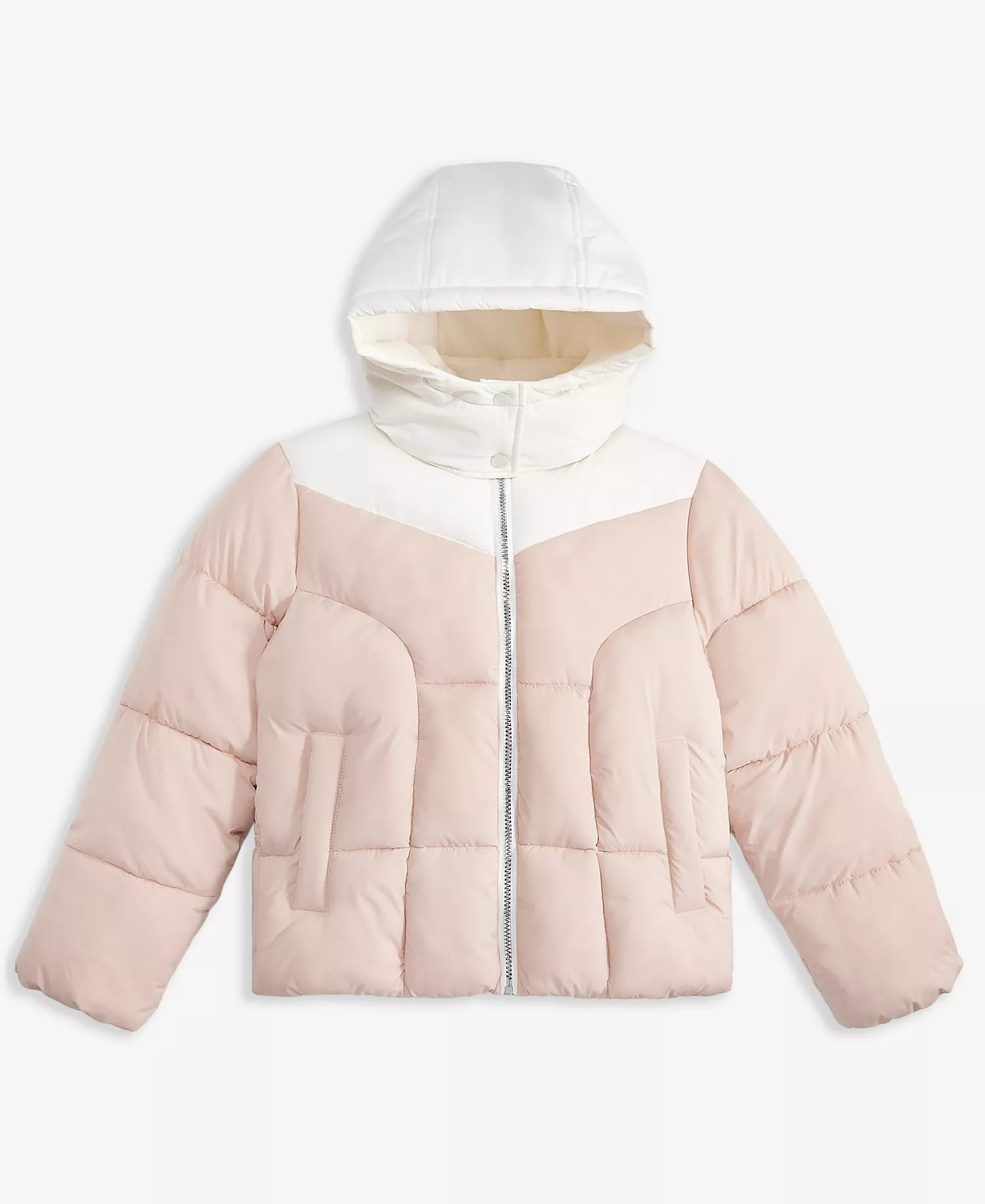 Contrast Yoke Puffer Jacket