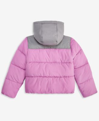 Big Girls Contrast Yoke Puffer Jacket
