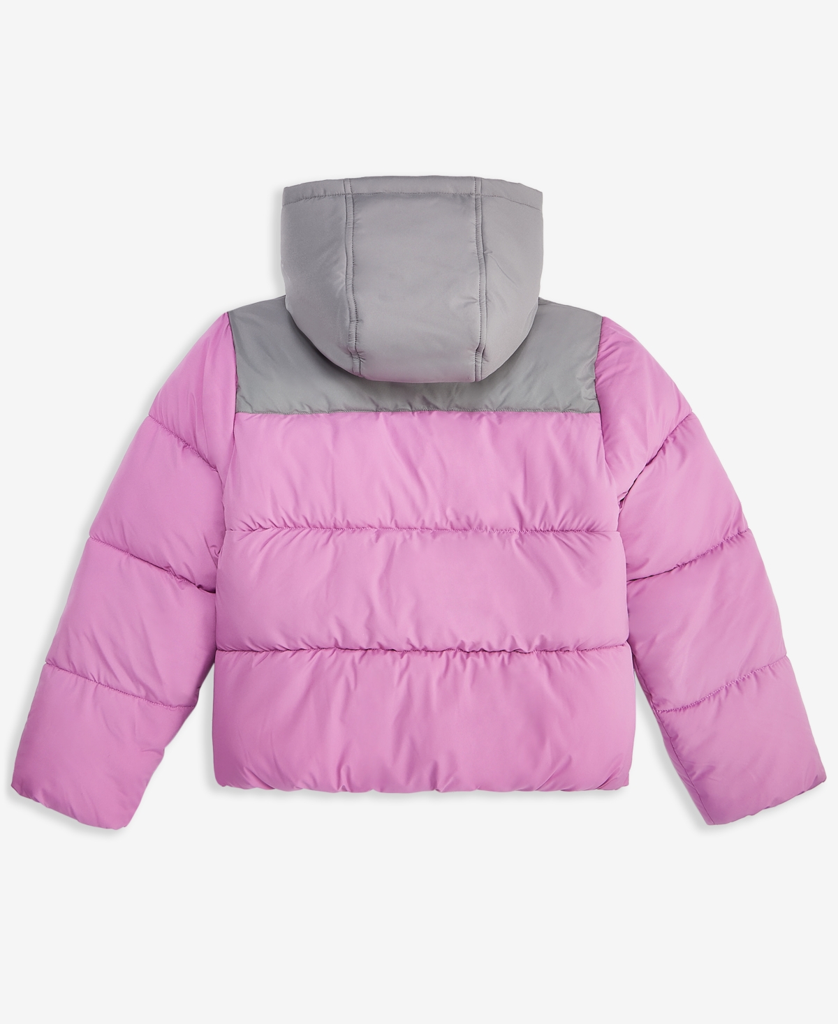 Sam Edelman Big Girls Contrast Yoke Puffer Jacket In Pink