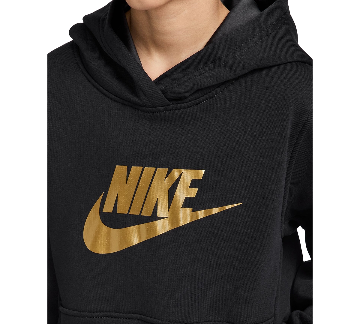 Nike Big Kids' Sportswear Gold Holiday Satin Club Fleece Hoodie