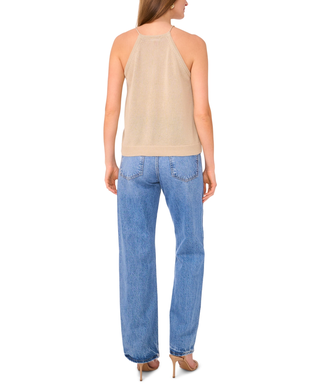 Vince Camuto Women's Solid-color Tie-neck Knit Halter Top