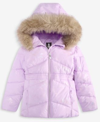 Toddler and Little Girls Foil Quilt Puffer coat