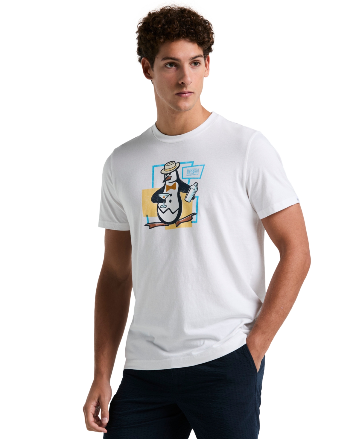 Men's Slim-Fit Dancing Pete Graphic Jersey T-Shirt - Bright White