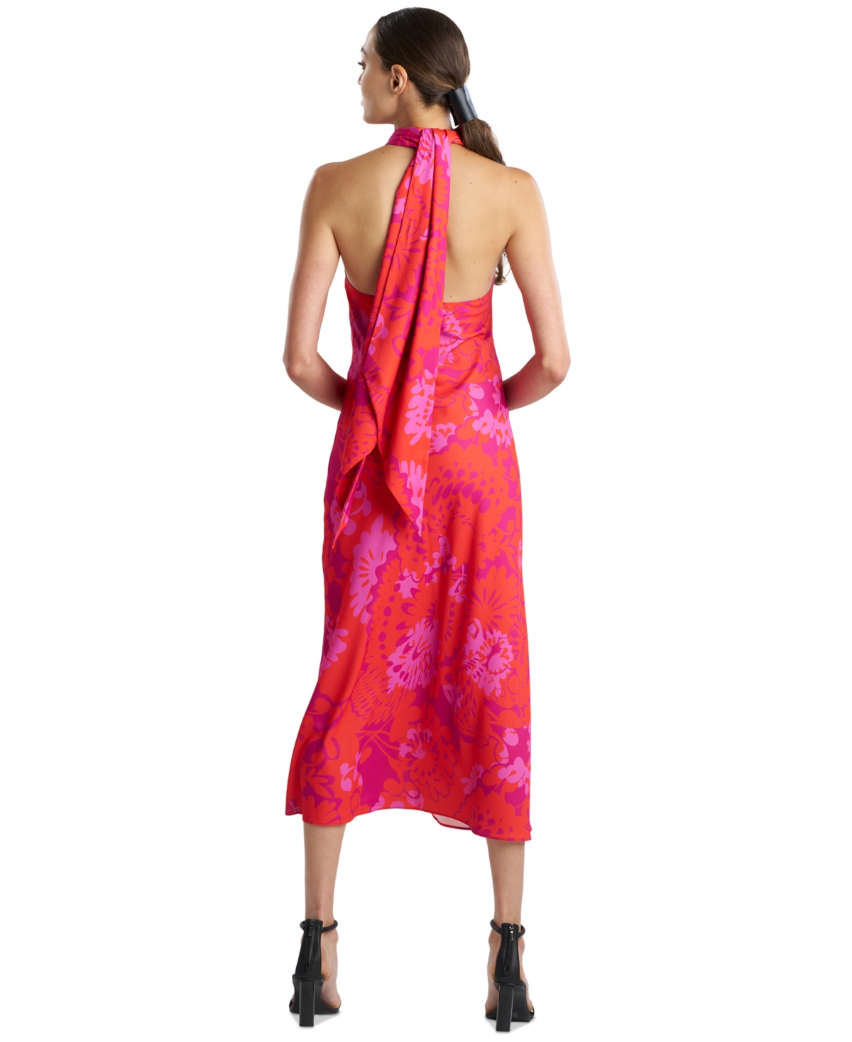Natori Women's Printed Twisted Halter-neck Maxi Dress