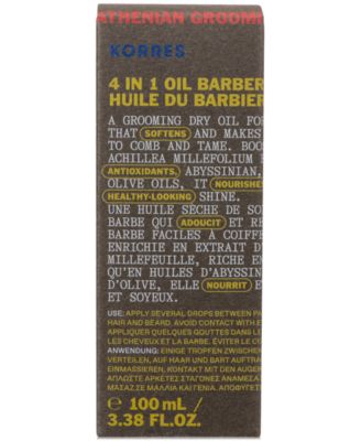 Athenian Grooming Barber's 4-In-1 Grooming Oil, 3.38 oz.