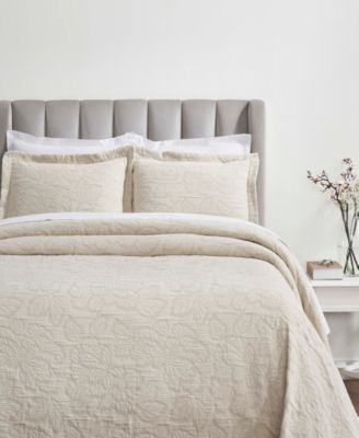 Hibiscus Cotton Matelass&eacute; Woven 3-Pc. Bedspread Set, Full