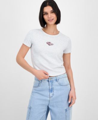 Hippie Rose - Juniors' Mini Graphic-Print T-Shirt