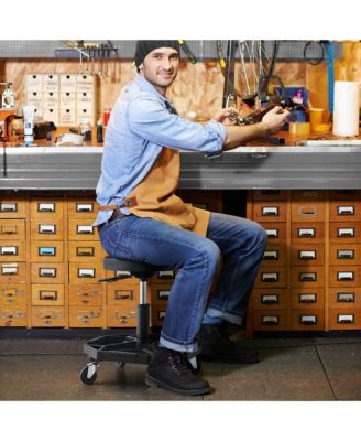 1 pc Metal Heavy-Duty Adjustable Height Rolling Stool