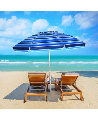 7.2ft Beach Umbrella Outdoor Patio Garden w/ Carrying Bag Sand Anchor