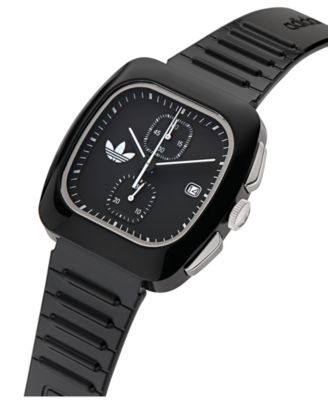 Unisex Chronograph Black Polyurethane Watch, 39mm