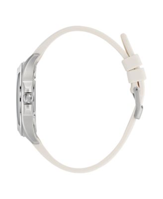 Unisex Analog White Silicone Watch, 40mm