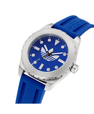 Unisex Analog Blue Silicone Watch, 44mm