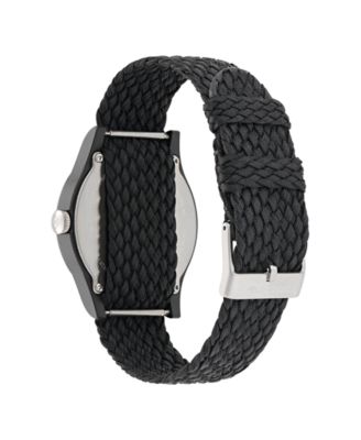 Unisex Analog Black Nylon Watch, 39mm