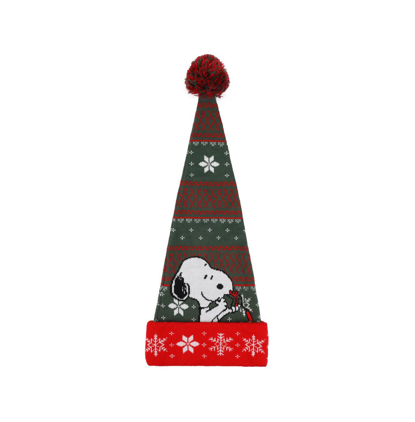 Мужской головной убор Peanuts Snoopy With Present Red and Green Santa Hat, цвет: Красный — фото 1