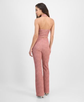 Guess Womens Naleny Halter Top Flared Pants