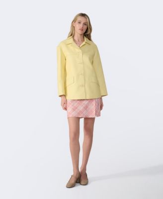 Women's Mid-Length Leather Jacket, Created for Macy s