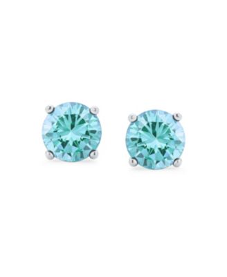 1CTW Round Cubic Zirconia Solitaire CZ Stud Earrings .925 Sterling Silver 7MM