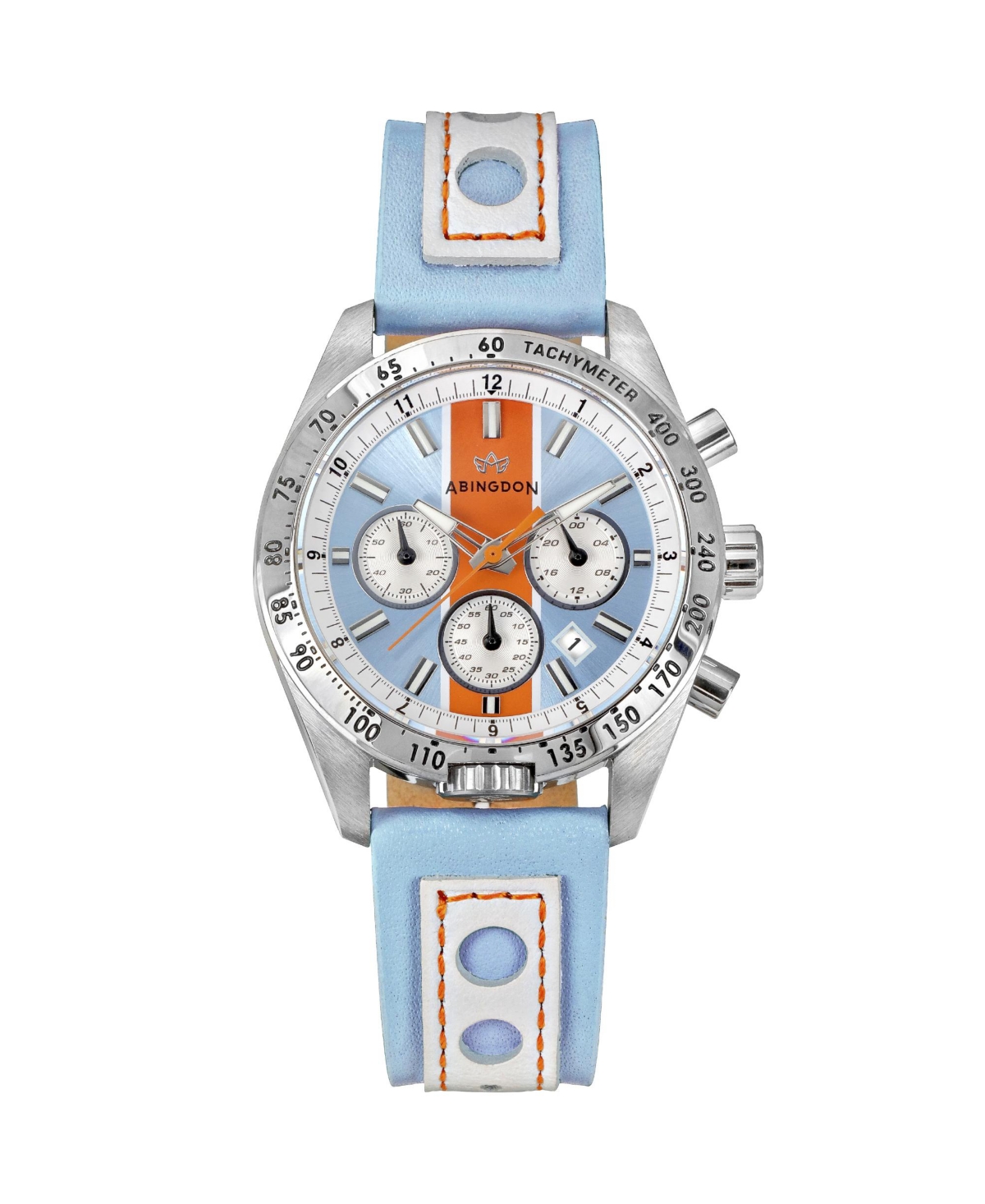 Women's Jordan Chronograph Multifunctional Gulfhawk Blue Leather Strap Watch, 40mm - Blue, Orange