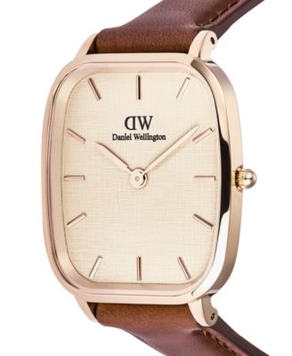 Men's Analog Brown Leather Watch, 32mm