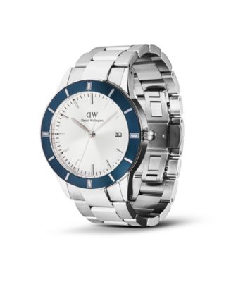 Men's Analog Silver Tone Stainless-Steel Watch, 40mm