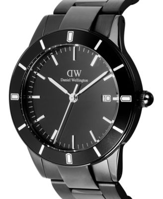 Men's Analog Black Stainless-Steel Watch, 40mm