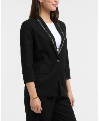 Women's Tailored Linen-Blend Blazer