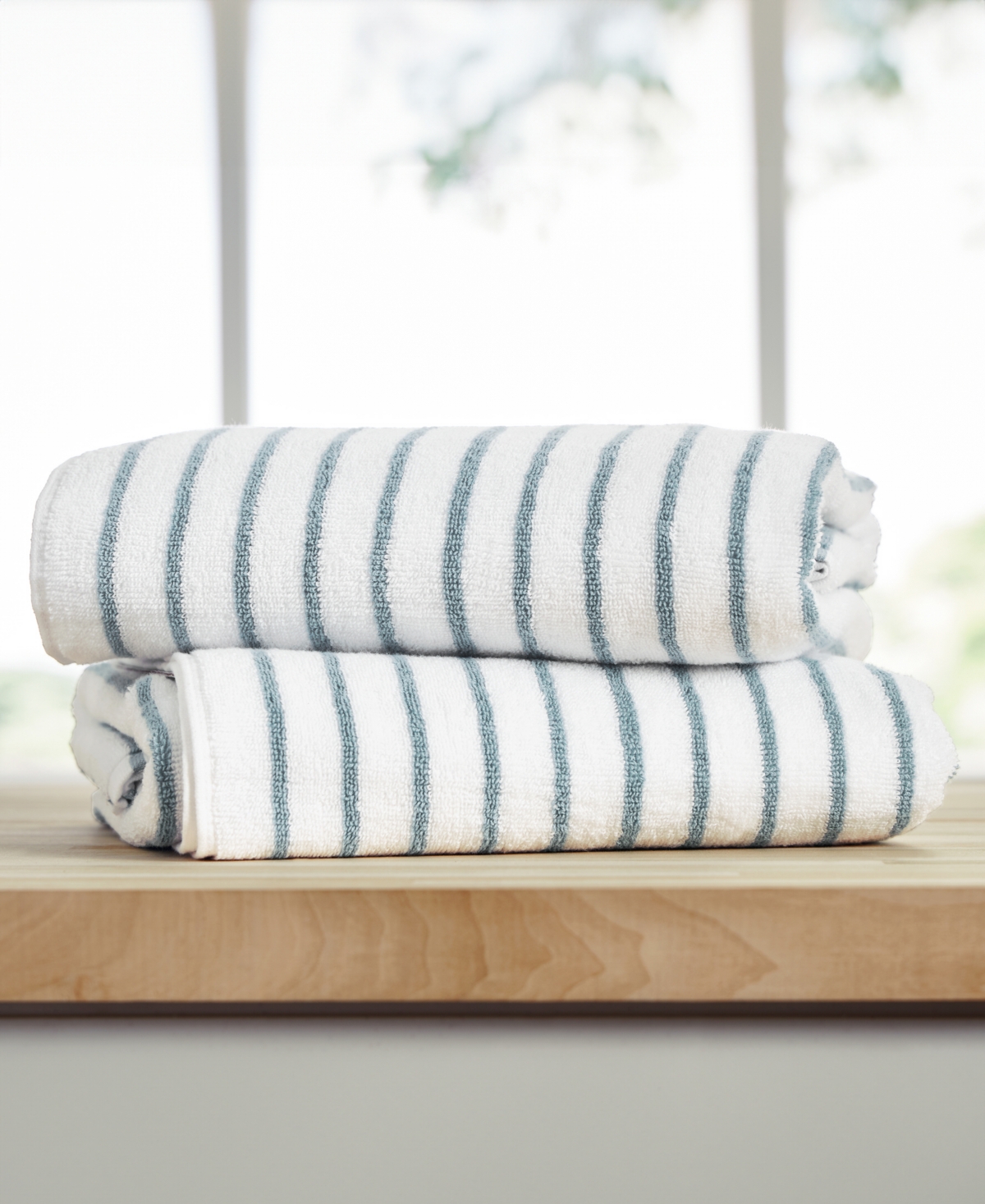 Ienjoy Home Cabana Stripe Cotton 2-pack Beach Towels, 30" X 70"