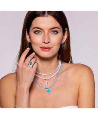 Princess Di Aquamarine Pearl Necklace