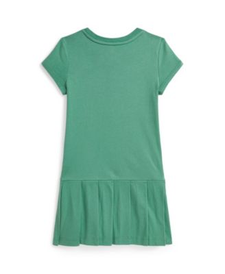 Toddler and Little Girls Big Pony Pleated Jersey Dress