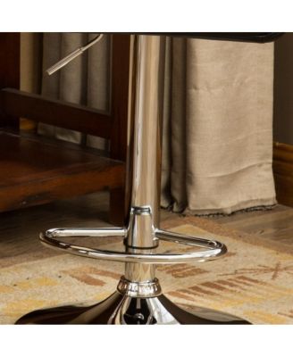 of 2 Adjustable Swivel Bar Stools with Diamond-Tufted Faux Leather Seats, Footrest, and Chrome Base for Kitchen or Home Bar