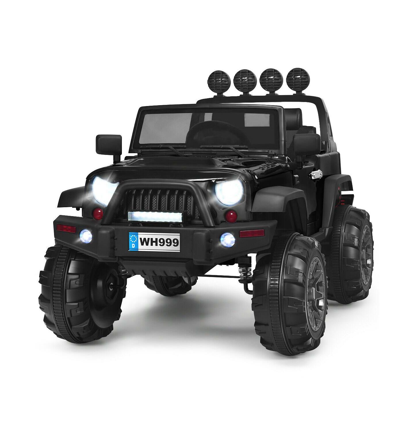 Детская игрушка Mecale 12V Kids Ride-On Truck with Remote Control and LED Lights, Ages 3-7, цвет: Чёрный — фото 1