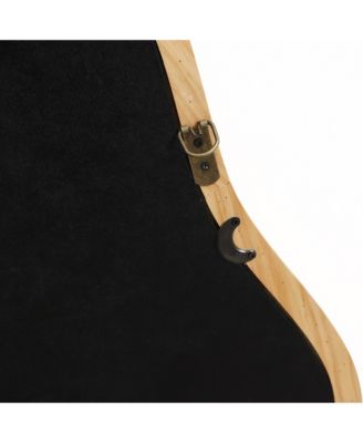 Natural Pine Wood Frame Oblong Irregular Wall Mirror, Accent and Vanity