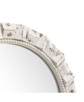 Distressed White Arch Rectangle 36-Inch Tall Wall Mirror, Accent and Vanity