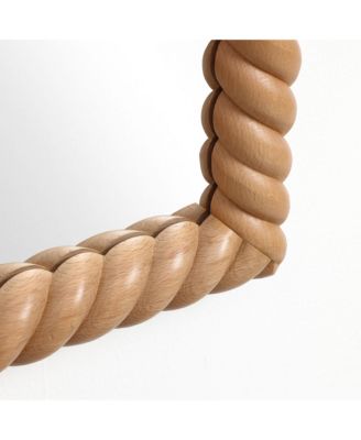 Beech Wood Frame Rectangle 35.4-Inch Tall Wall Mirror, Accent and Vanity