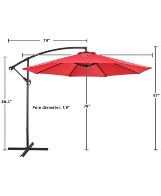 10 Ft Patio Offset Umbrella Cantilever Umbrella