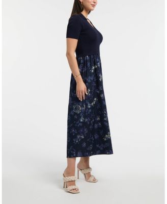 Women's Short Sleeve Polo Collar Twofer Dress