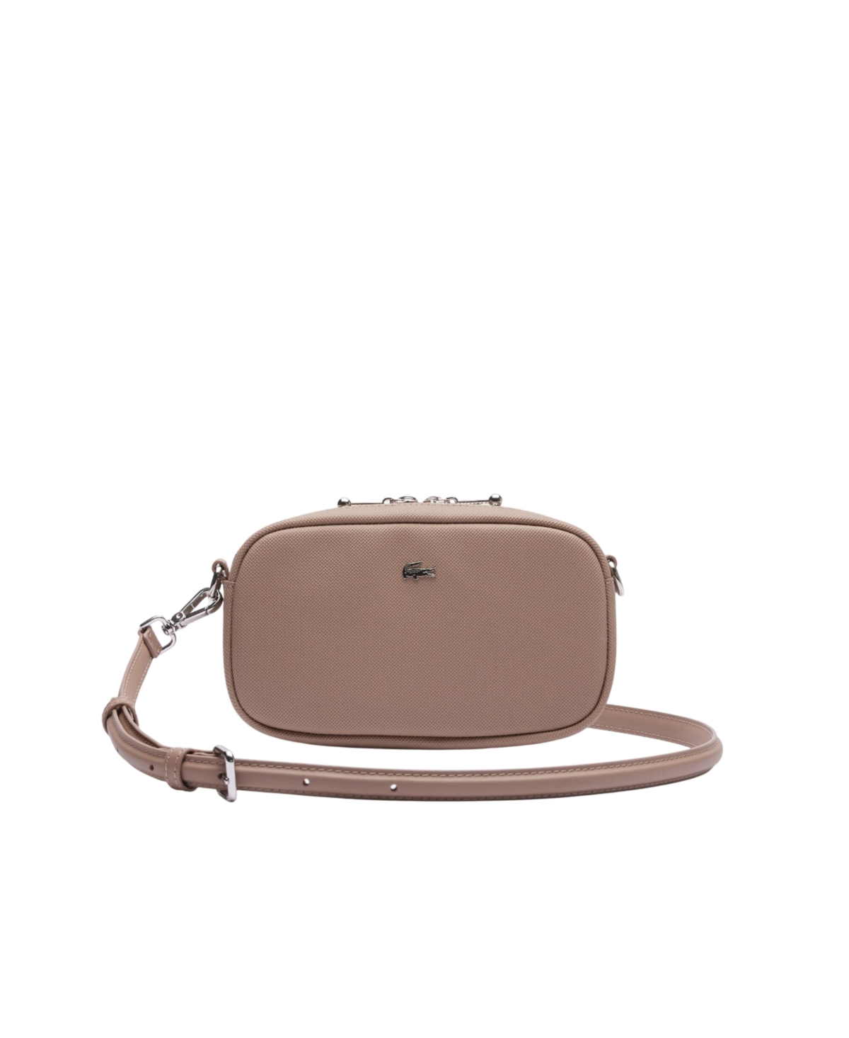 Crocodile On Front Crossover Messenger Bag - Taupe