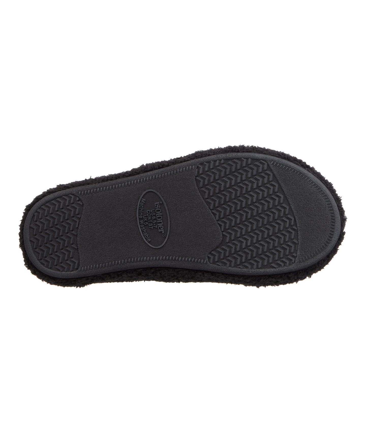 Женские сабо Isotoner Signature Cozy Plush Terry Knit Joey Clog Slippers, цвет: Чёрный — фото 6